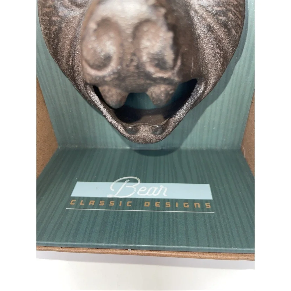 Cast Iron Bear Wall Mounted Bottle Opener‎ NIB Includes Mounting Hardware
